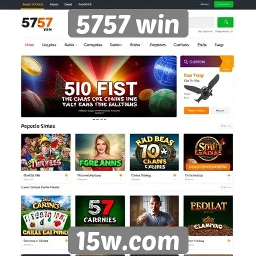 Análise das funcionalidades do site 5757 win